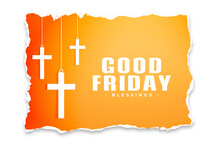 Good Friday Background In Torn Paper Style