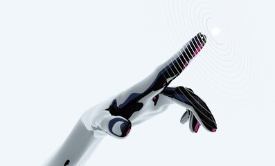 Wall Mural - touch the future. innovations systems cpu intuitive thinking and development technologies in automat