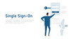 single sign-on login protection password businessman validation digital security web internet