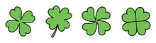 Set Of Green Leaves Of Clover. Vector Illustration. St.Patrick 's Day