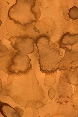 Wall Mural - Orange watercolor texture background. Watercolor splashes and paint stains.