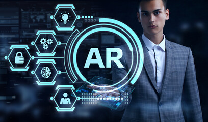 Ar, augmented reality icon. Business, Technology, Internet and network concept.