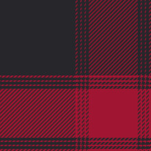 Plaid Pattern Seamless Vector Illustration. Black And Red Check Plaid For Fashion Textile Design.