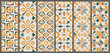 Set arabic oriental ornamental floral geometric arabesque seamless pattern. East motif paper style background vector illustration