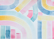 Artwork Watercolor Abstract Pastel Lines