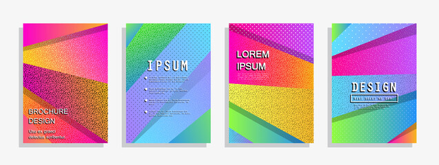 Covers templates set with graphic geometric elements. Applicable for brochures, posters, covers and banners. Vector illustrations.