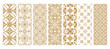 Set islamic oriental ornamental floral geometric arabesque seamless pattern. East motif pattern on white background vector illustration