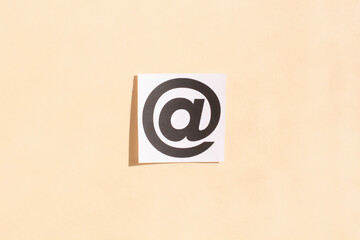 Online business communication symbols mail address. Contact us or e-mail marketing concept