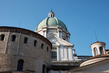 Wall Mural - Brescia, Italy - August 22, 2020 : View of the old cathedral