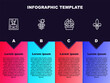 © vector_v - Set line Handbag, Grape fruit, Gargoyle on pedestal and Fleur De Lys. Business infographic template. Vector.