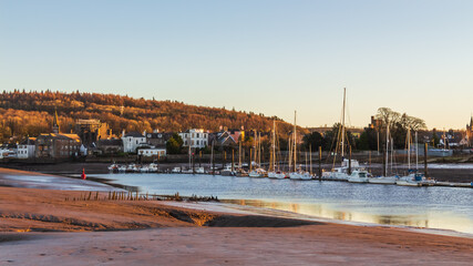 Wall Mural - Landscape of Kirkcudbright and the River Dee estuary at sunset