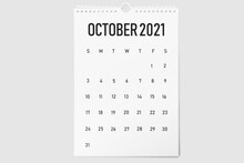 Flip Paper Calendar On White Background