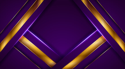 Wall Mural - luxury golden line background elegant purple shades in 3d abstract style. luxurious gold illustratio