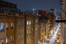 Long Exposure Night Photography Of The Streets Of Barcelona From The House White