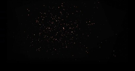 Wall Mural - powerful explosion rising from ground. flying particles. 4k vfx element black background with luma c
