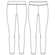 Girls Long Legging fashion flat sketch template. Women Active wear Regular length Stretch Legging Technical Fashion Illustration