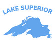Lake superior map michigan superior vector silhouette abstract illustration map