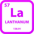 © Basstock - Lanthanum La Lanthanide Chemical Element vector illustration diagram, with atomic number, mass and electron configuration. Simple outline flat   design for education, lab, science class.