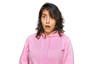 © Krakenimages.com - Young hispanic woman wearing casual sweatshirt in shock face, looking skeptical and sarcastic, surprised with open mouth