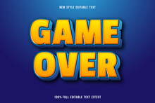 Editable Text Effect Game Over Color Yellow And Blue