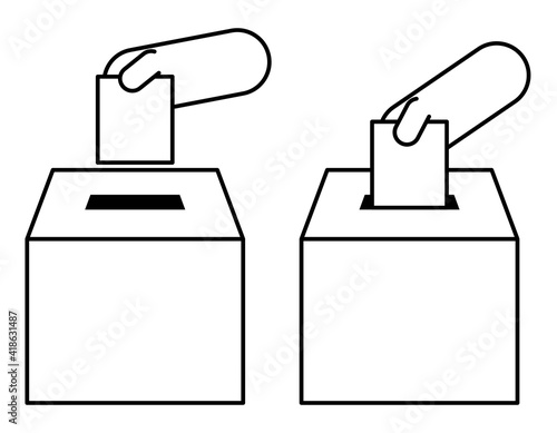 投票箱01 01 選挙 申し込み くじ引き 抽選などに使えるイラストセット Stock Vector Adobe Stock
