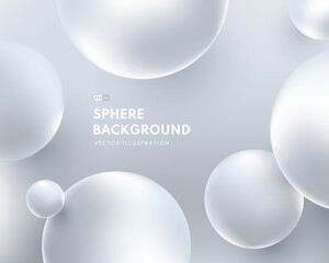 Wall Mural - abstract liquid fluid circles silver color background. 3d shiny silver sphere shape design. creative