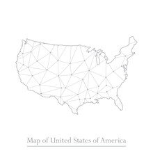 Vector Map Of United States Of America With Trendy Triangles Design Polygonal Abstract. Vector Illustration Eps 10