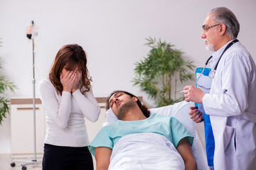 Young family at the hospital