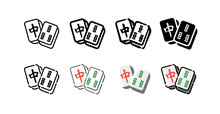 Mahjong Icon Set (8 Different Style Vector Icon Set)
