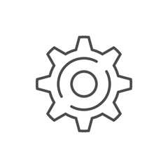 Wall Mural - Cogwheel line icon or mechanical concept