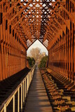 Fototapeta Perspektywa 3d - Old rail bridge in germany