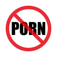 No Porn Sign. Isolated On White Background. Flat Style. Vector