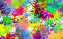 Abstract Dark Background With Colorful Splashes 