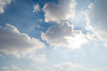 Cumulus Clouds in bright blue sky