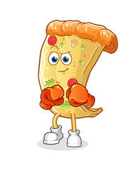 pizza boxer character. cartoon mascot vector