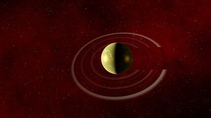 super-earth planet, realistic exoplanet, planet suitable for colonization, earth-like planet in far space, planets background 3d render	
