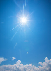 Wall Mural - blue sky background with tiny clouds