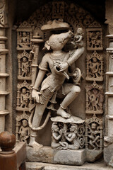 Wall Mural - hindu temple sculpture of indian god