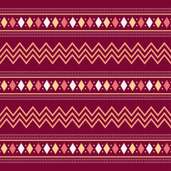 Wall Mural - Seamless geometric background motif ulos batak, aztec, boho. seamless traditional textile bandhani sari border. creative seamless indiant bandhani textures border design