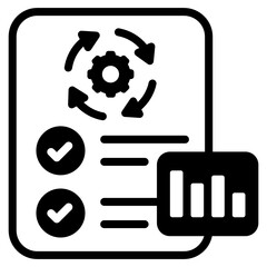 Canvas Print - workflow automation icon in glyph style