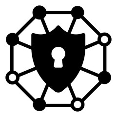 Canvas Print - 
Network protection icon, premium download

