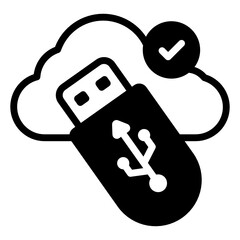 Canvas Print - cloud usb icon in trendy design