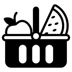 Poster - 
Organic vegetables bucket icon in modern style 

