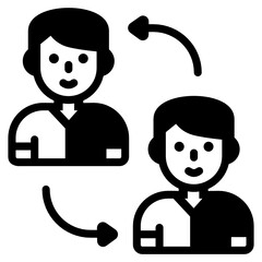 Sticker - 
Icon of investor in solid style, dollar with man

Business to customer icon in solid design

