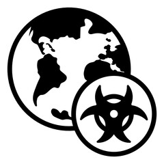 Wall Mural - 
Global contamination solid style icon, editable vector

