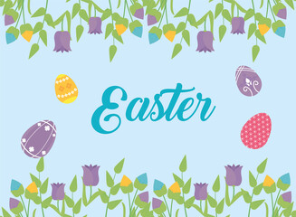 Sticker - Easter flowers frame