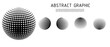 3D vector halftone spheres set. Halftone design elements. Decoration element. Vector Illustration.