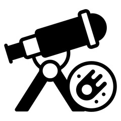 Sticker - 
Telescope denoting solid icon of astrophysics 

