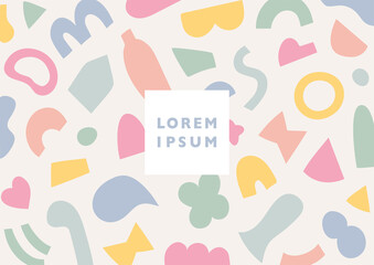 Wall Mural - cute and fluffy shape patterns in pastel colors. simple pattern design template.