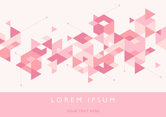 Wall Mural - business cover of triangle mosaic pattern. simple pattern design template. pink